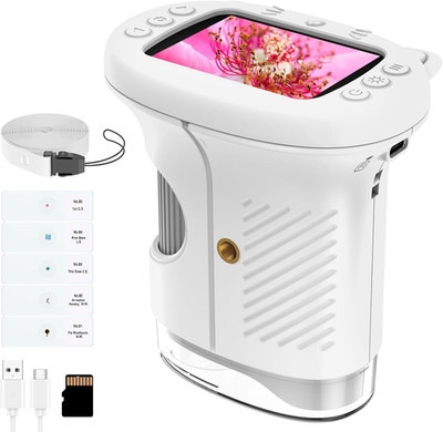 Kids Handheld Digital Microscope with 2.4'' 4K Screen, Rechargeable Mini Pocket M