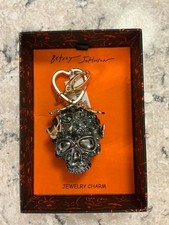 New Betsey Johnson Black Skull Jewelry Bag Jewel Charm Key Chain Halloween