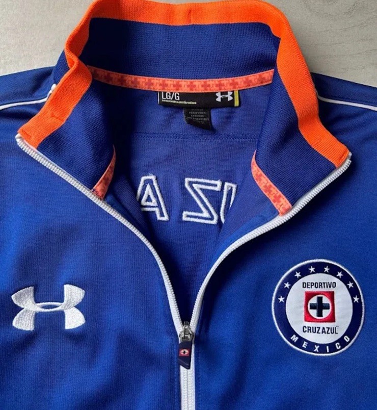 Umbro  Blue Cruz Azul Mexico Soccer Club Zip Front Track Jacket, Medium View 2