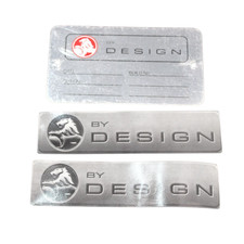 NOS Holden By Design Commodore VT VX VY VZ I.D Tag & Window Decals Grey HBD