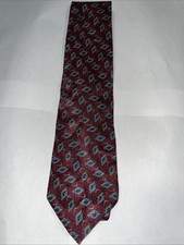 Masetti Silk Tie Belt Print Red Blue Geometric USA Made Gift Classic Office Work