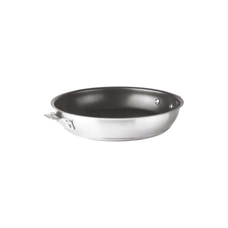 Poêle Lacor 28 cm Inox : Combi poêle revêtue manche amovible