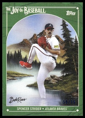 2023 Topps x Bob Ross #35 Spencer Strider Sap Green Canvas #/75 *