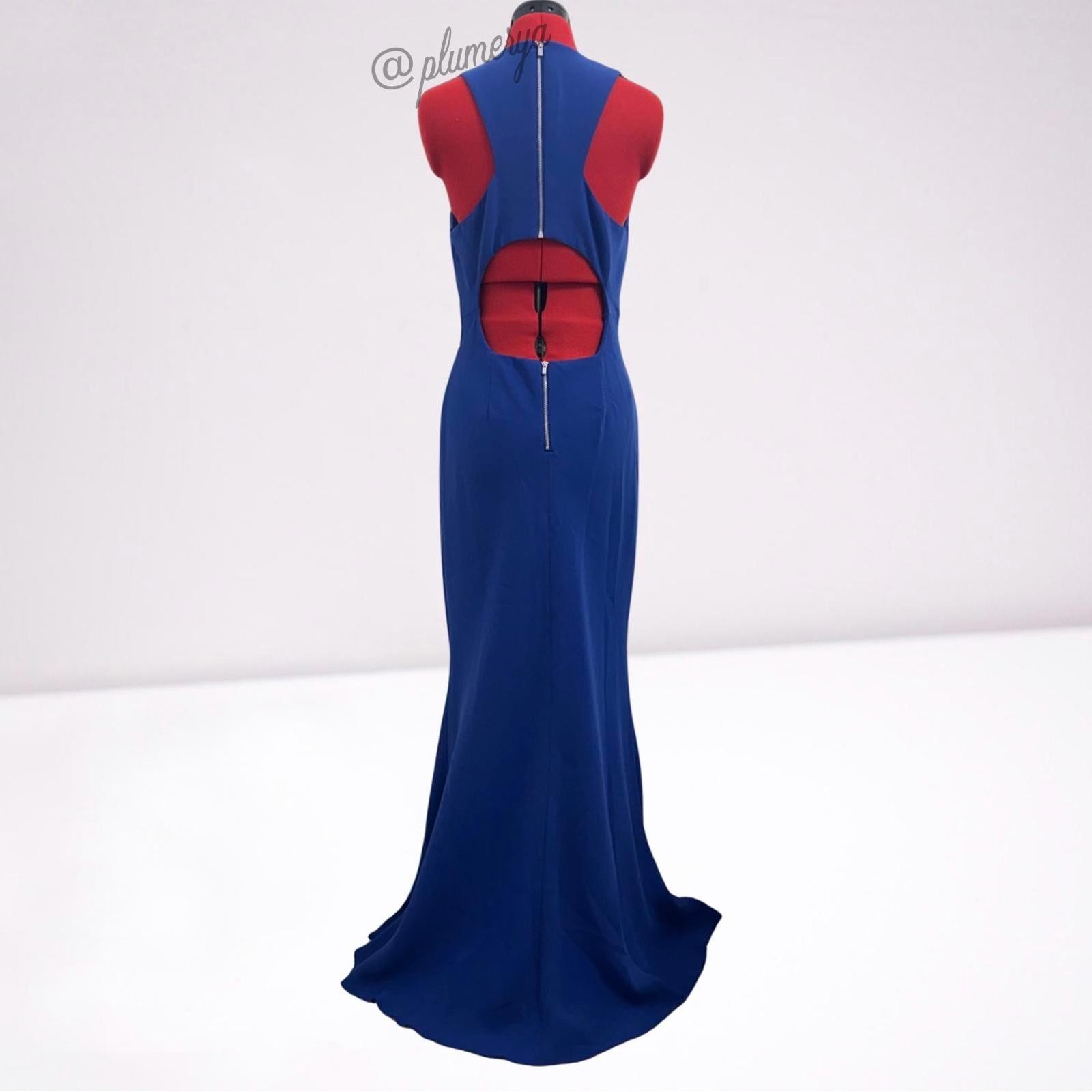 Calvin Klein Women's Sleeveless Formal Cutout Gown in Cobalt Blue Size 10 NWT image 3