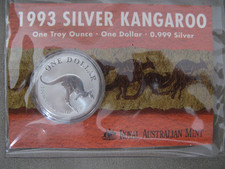 1993 Royal Australian Mint Silver Dollar  Coin, 1 Troy oz. 0.999 RAM