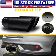 Black Dual Exhaust Outlet Tip Muffler Tail Fit Tip 1.4-2.5 Stainless Steel Kit Black Dual Exhaust Outlet Tip Muffler Tail Fit Tip 1.4-2.5 Stainless Steel Kit