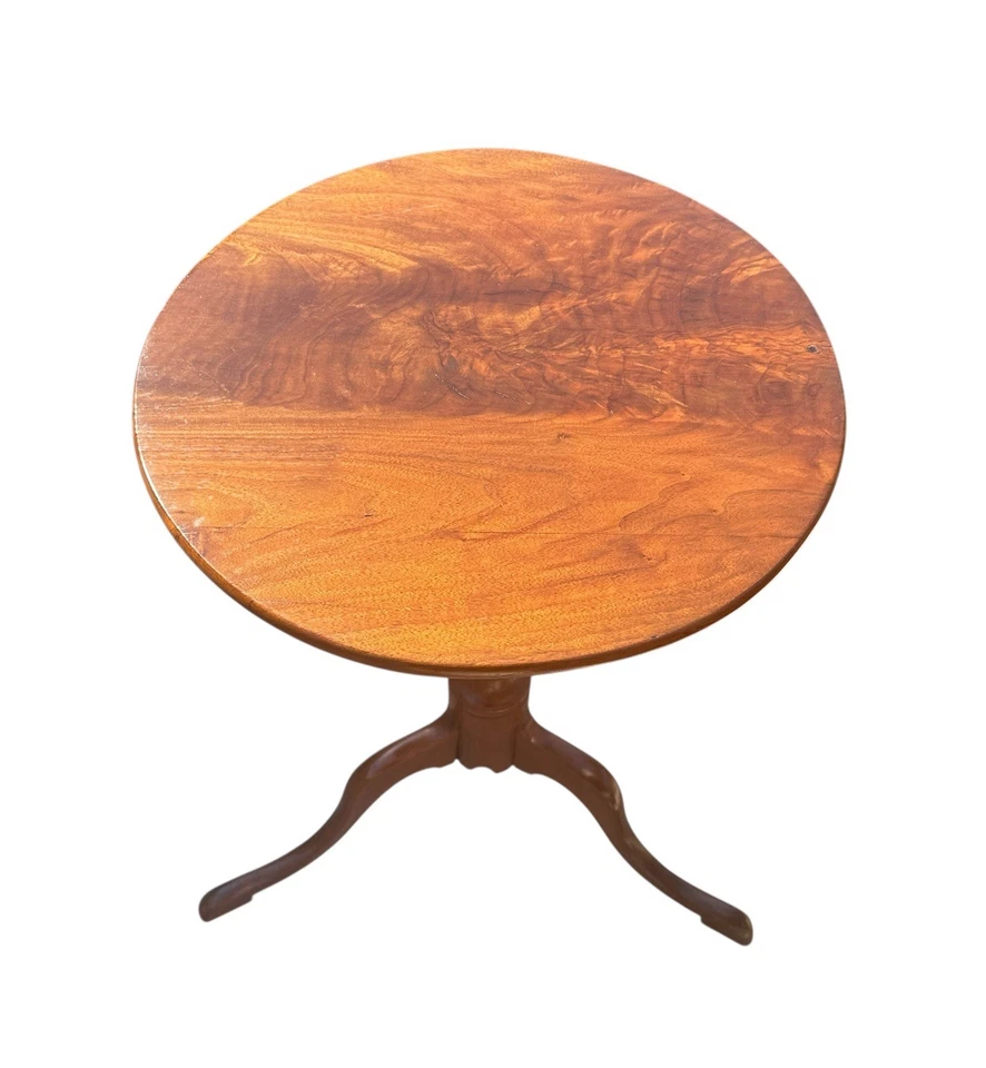 Винный столик в федеральном стиле из красного дерева с основанием на змеиной ножке - идеальный размер - Изображение 4 из 4