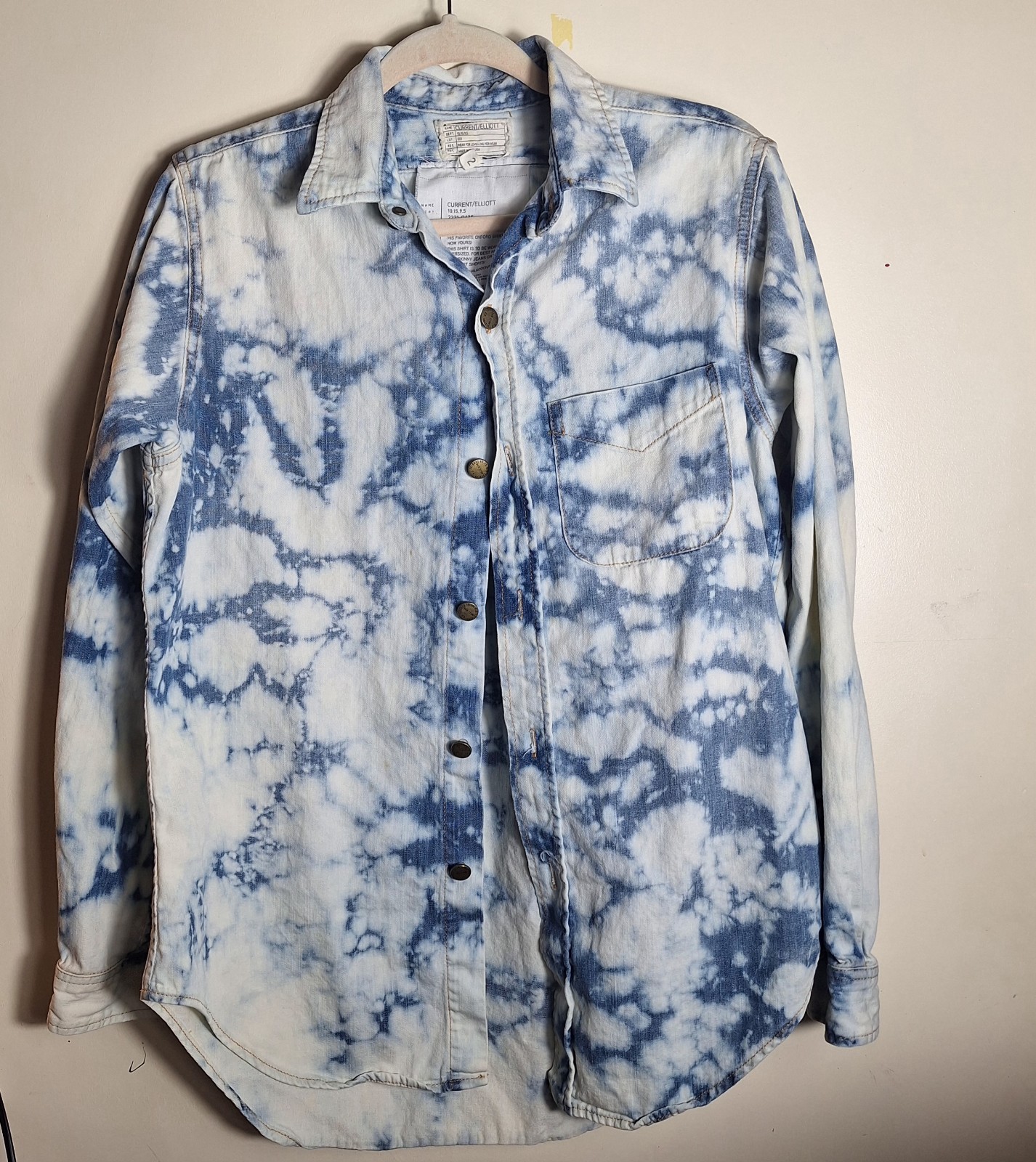 Current Elliot Bleach Chambray Button Down Shirt - image 1