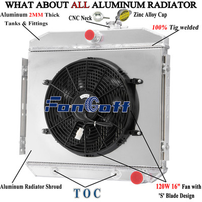 3-Row Radiator+Shroud Fan For 1955,  1956, 1957 Chevy Bel-air Nomad AT,