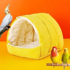 Warm Plush Hanging Parrot Nest   Winter Bird Hammock Cage House Size S