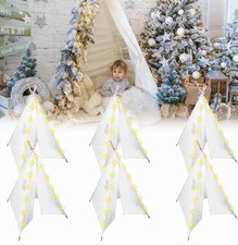 6 Packs Teepee Tent for Kids with 10ft String Lights, Indoor Play Teepee Tent...