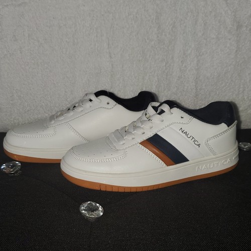 Nautica Noven Boy's Youth Casual Lace-up Sneakers White KB1598 Size 1 - New - Picture 3 of 9