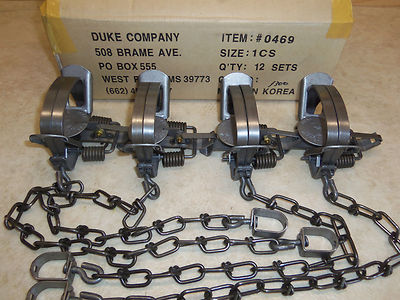 4 Duke #1 Coil Spring Traps 0469 Raccoon Mink Muskrat Trapping Nuisance 4''