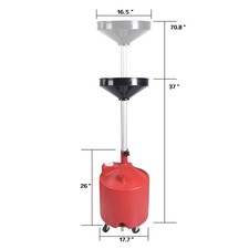 18 Gallon Portable Waste Oil Drain Tank Air Operated Drainage Adjustable Height