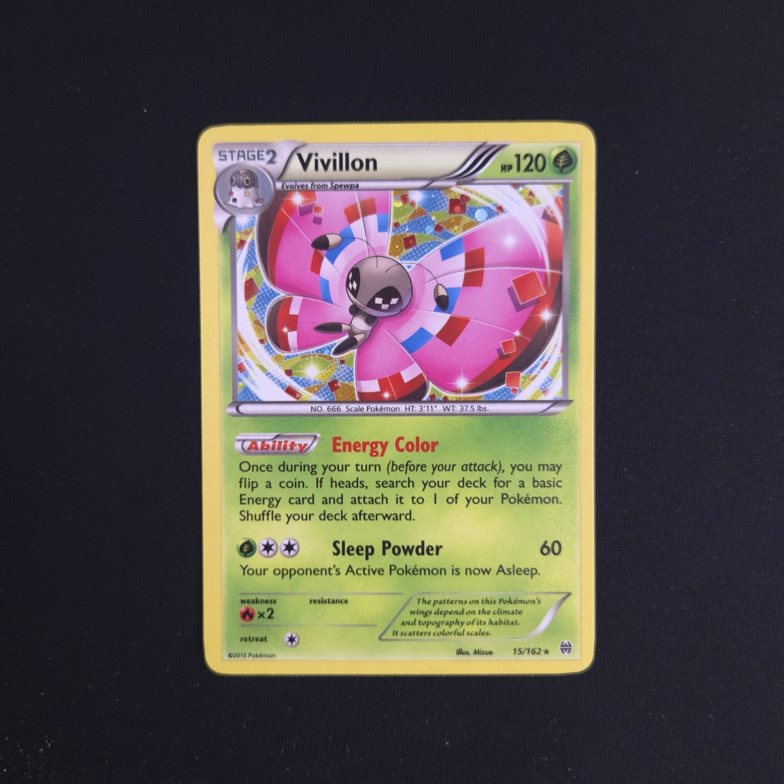 Vivillon 15/162 Holo Rare NM XY Breakthrough Pokémon