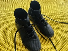 Adidas Predator  Astroturf Lace Up Boots with Ankle Support All Black Size UK 2