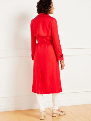 Belted Trench Coat at Talbots, color RED PEPPER, NWT $269, All size a available - Picture 3 of 5