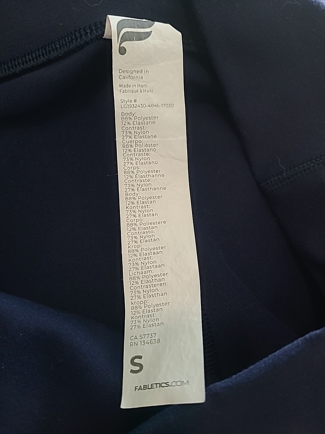 Fabletics S Navy Mila Powerhold Active Pocket Mes… - image 13