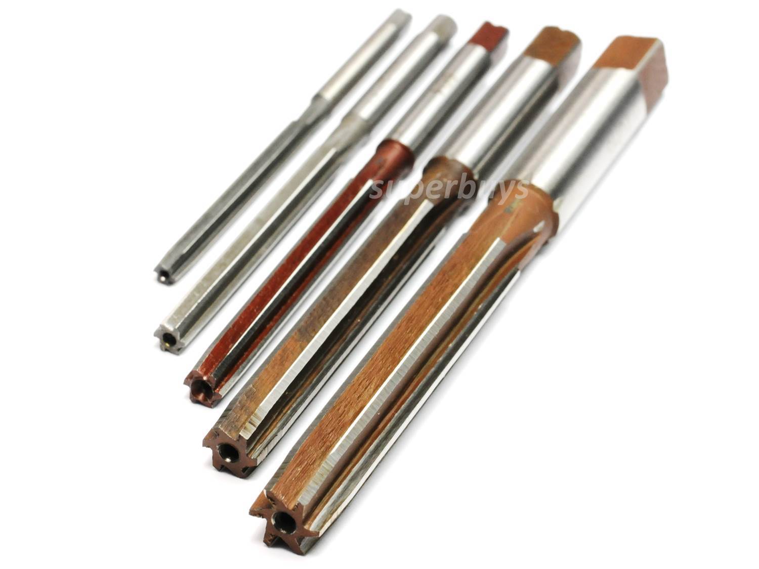 5pcs 4mm 10mm Hand Reamer Straight Tapered Tip HSS Chucking Bore