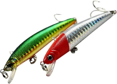 Señuelos De Pesca De Goma 10 Unidades - Para Agua Dulce Y Salada, Incluye Anzuelos Triples