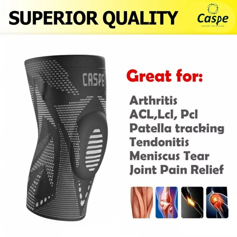 Caspe Mujer Hombres para Dolor de Rodilla Soporte de Rodilla con Almohadilla de Gel de Rótula Alivio de la Artritis Foto 2 de 4