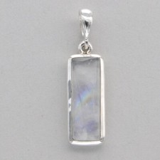 Square Rectangle Rainbow MOONSTONE Pendant 925 STERLING SILVER Natural 2e