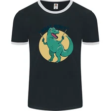 T-Rex What Now Funny Dinosaur Mens Ringer T-Shirt FotL