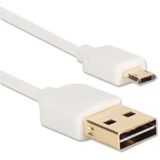 2 ft. White Premium Reversible USB to Reversible Micro-USB Sync Fast Charger C