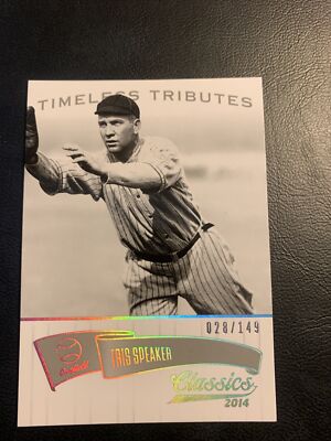 #137 Tris Speaker 2014 Panini Classics Timeless Tributes Silver 149,￼Cb32