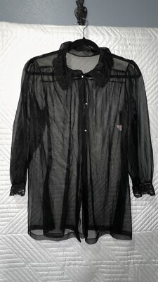 #ad #ad Sears And Roebuck Co Vintage Sheer Sleep Top Size M pearl buttons Sz M D76 $2.50
