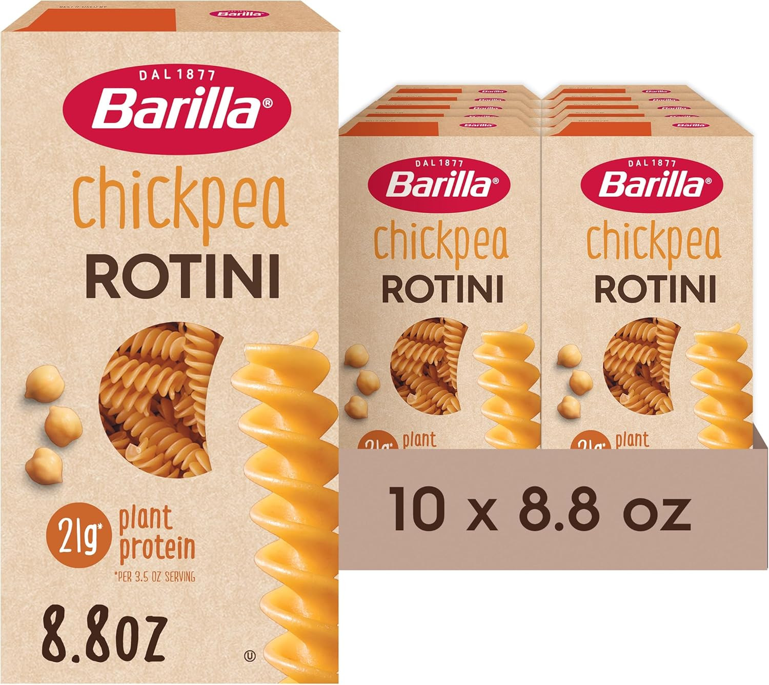 Паста Ротини из нута Barilla, веганская, без глютена, без ГМО и кошерная - С высоким содержанием белка