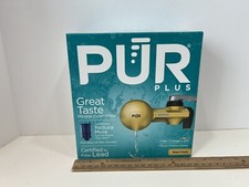 New PUR Plus Faucet Mount Water Filtration System, Horizontal, Brass