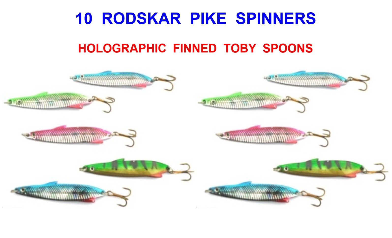 10 RODSKAR 12g TOBY SPOONS SPINNERS SPINNER BAIT LURES PIKE SALMON TROUT PERCH