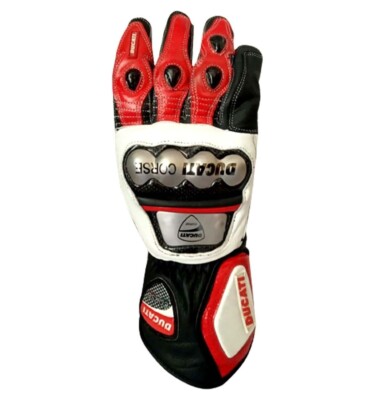 Ducati Motorbike Leather Racing Gloves Motorcycle Riding Gloves All Sizes