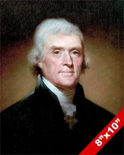 THOMAS JEFFERSON PORTRAIT FOUNDING FATHER USA CANVAS GICLEE 8X10 ART PRINT