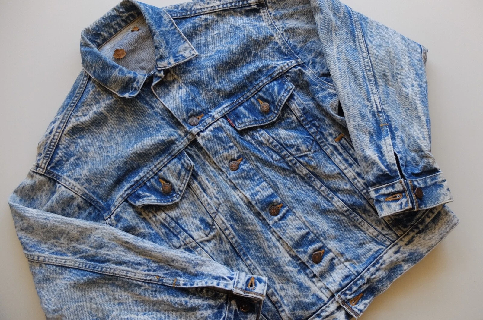 Vintage Levi's acid denim Jacket S Blue trucker 80s 90s Made in USA Rare VGC