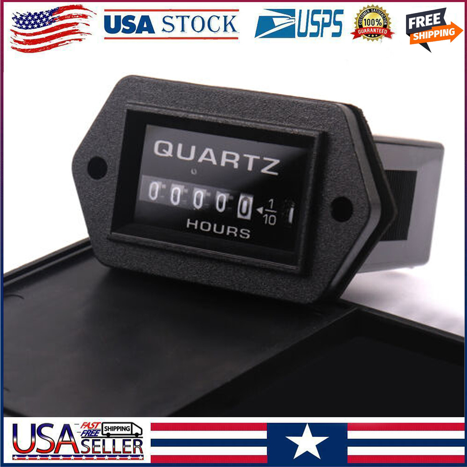 Quartz Hour Meter DC12V 24V 36V Digital Engine Timer for Marine Boat