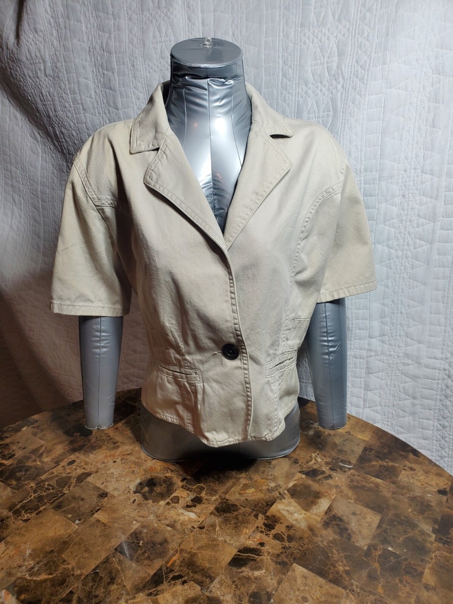 Riders Copper Collection Denim Jacket Women's Large Beige Button
