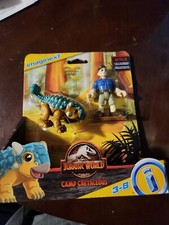 Imaginext Jurassic World Camp Cretaceous Ankylosaurus 'Bumpy' And Ben Figure New