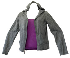 Comfortable Warm and Cozy Hoodie Sweatshirt Women S Gray Ribbed High Sierra