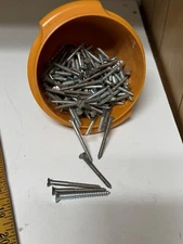 VTG Lot Of 20 X 2” Antique Wood Screws Slotted Flat Head Steel Old Store America