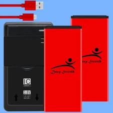 2X 3100mAh Standard Battery Home Charger Micro USB Cable f Alcatel GLIMPSE 5002C