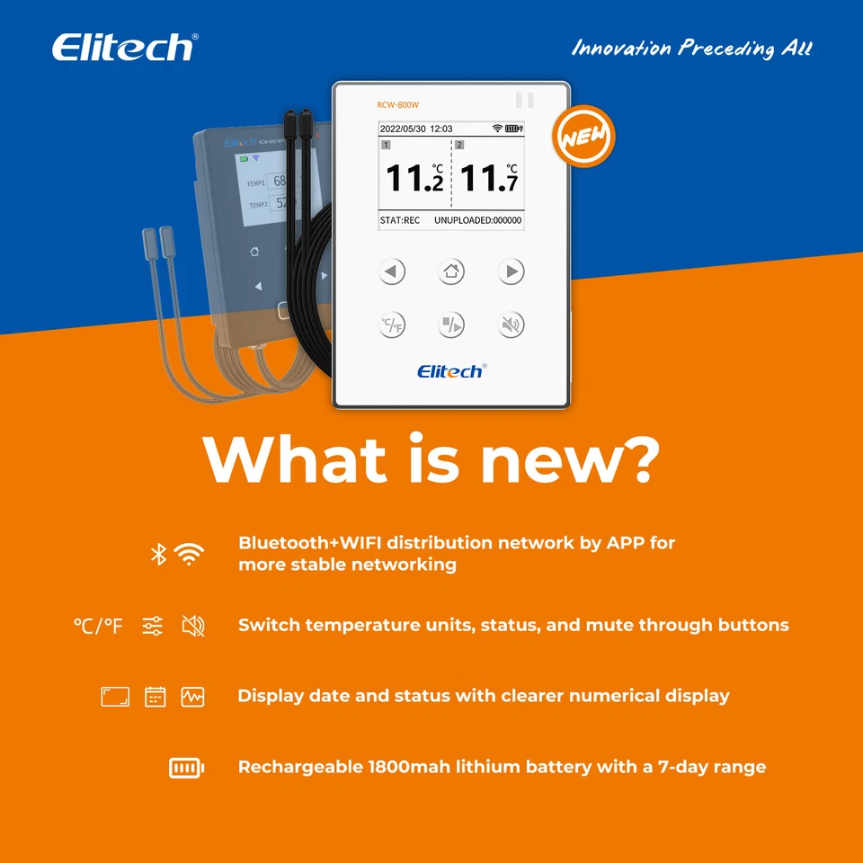 Elitech Temperature Data Logger WiFi Recorder Monitor Cloud Storage RCW-800W-TDE - Image 2 of 4