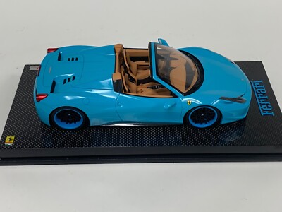 1/18 MR Collection Ferrari 458 Spider Baby Blue Frgiato Wheels on
