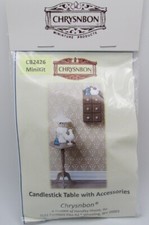 Dollhouse Miniature Chrysnbon Candlestick Side Table with Accessories CB2426