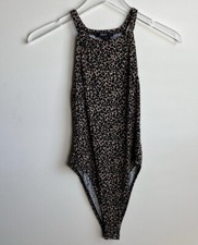Forever 21 High Neck Animal Print Bodysuit S