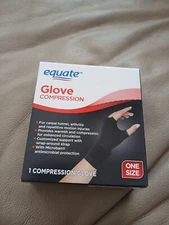 Equate Glove Compression With Microban Antimicrobial Protection One Size Black