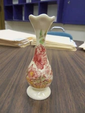 Charlotte Royal Crownford Staffordshire England Bud Vase Floral 5 inches