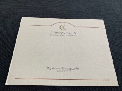 Watch Catalog / Mini Catalogue CHRONOSWISS '' Regulator Rectangulaire '' 2000