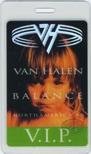 VAN HALEN 1995 N. AMERICAN LAMINATED BACKSTAGE PASS VIP